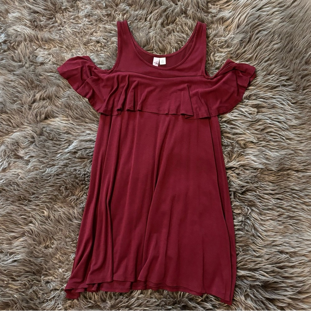 Francesca’s open shoulder swing dress
